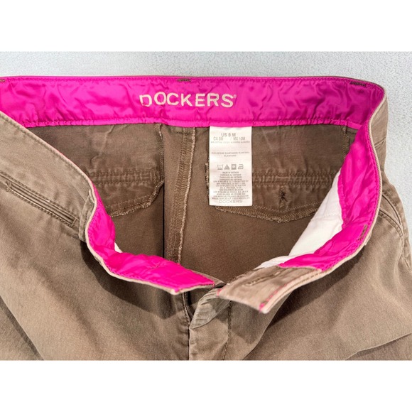 Dockers Women's 8 Medium Brown 30X31 Straight Leg Casual Pants Cotton Blend - Picture 3 of 4